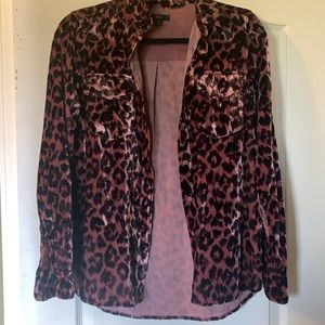 Jcrew velvet leopard print blouse